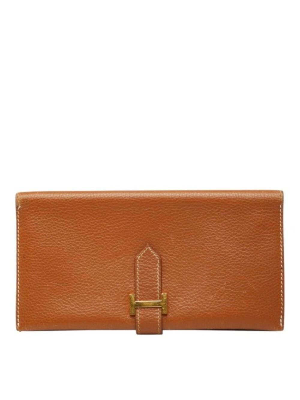 Hermes Bearn Classic Wallet Brown Gold Leather